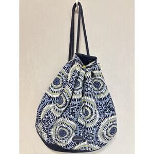 Vera Bradley Starry Night Blue White Canvas Drawstring Sling Backpack Bag